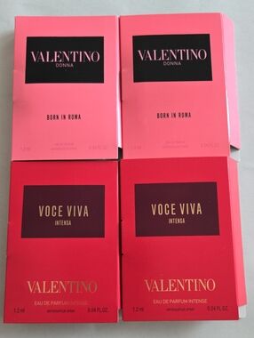New Never Used Valentino Donna Boen In Roma & VOCE VIVA INTENSA Sample Cards